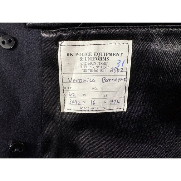 NYPD Pea Coat Double-Breasted Heavy Wool coat size 42 navy blue - Picture 2 of 8